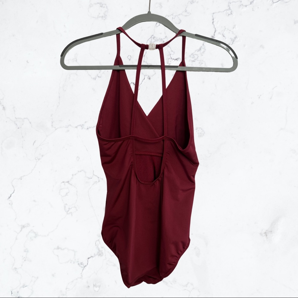 Bullet Pointe “X Front” Maroon Leotard Size L